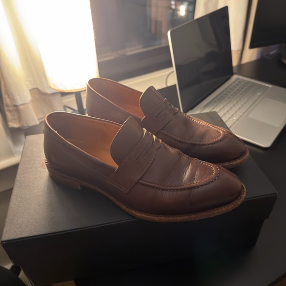 Beckett Simonon Cohen Leather Loafers (Oak) Size M 7